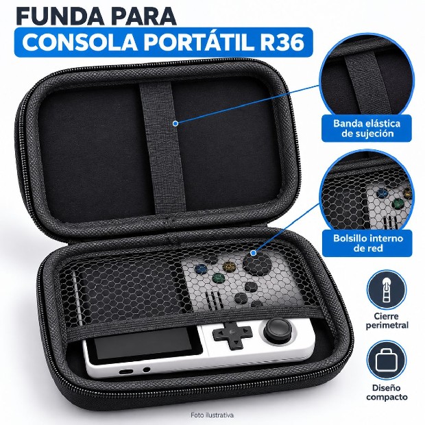 &ua FUNDA PARA MINI CONSOLA ARCADE R36S